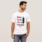 Mike Echo Oscar Whiskey MEOW Cat T-shirt (Voorkant volledig)