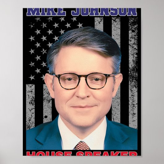 Mike Johnson New House Speaker American Usa Flag P Poster (Voorkant)