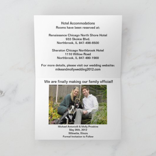 Mike & Molly's Wedding Aankondiging (Binnen)