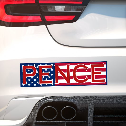 Mike Pence over Colorful American vlag Bumpersticker