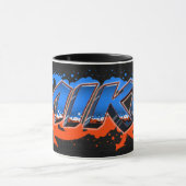 Mike prénom Graffiti blue Tasse orange (Centre)