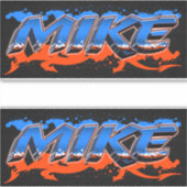 Mike Prénom Nom Graffiti Autocollants (Devant)