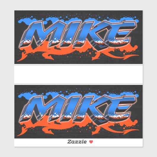 Mike Prénom Nom Graffiti Autocollants (Feuille)