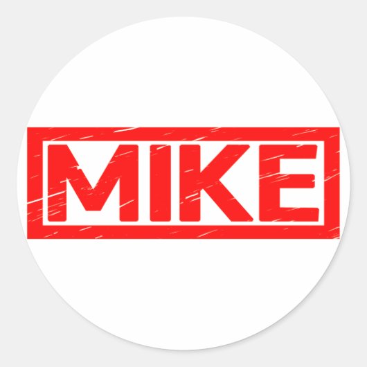 Mike Stamp Ronde Sticker (Voorkant)