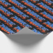 Mike Vorname Name Graffiti blue orange Cadeaupapier (Hoek)