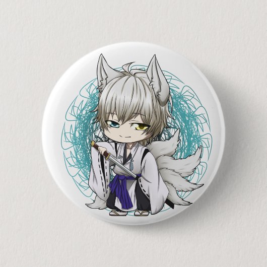 Miketsukami Youkai vorm Ronde Button 5,7 Cm (Voorkant)