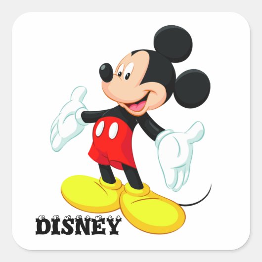 Mikey Mouse Vierkante Sticker (Voorkant)