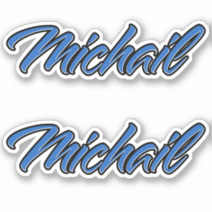 Mikhaïl Nom bleu Autocollant Autocollant