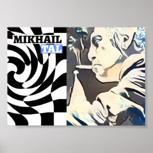Mikhail Tal. schaakspeler Poster