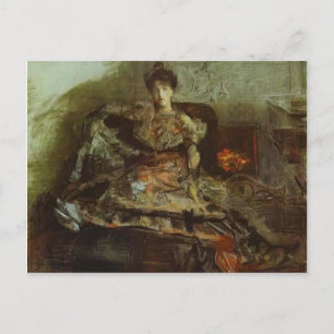 Mikhail Vrubel - Portret van Nadezhda Zabela Briefkaart