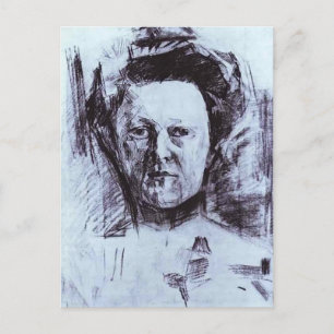 Mikhail Vrubel - Portret van Valentina Usoltseva Briefkaart
