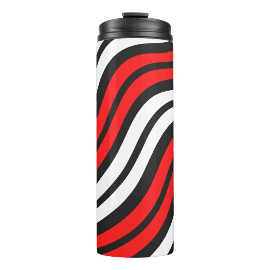 Mikitez roodwitte candycane Christmaspattern Thermosbeker (Voorkant)