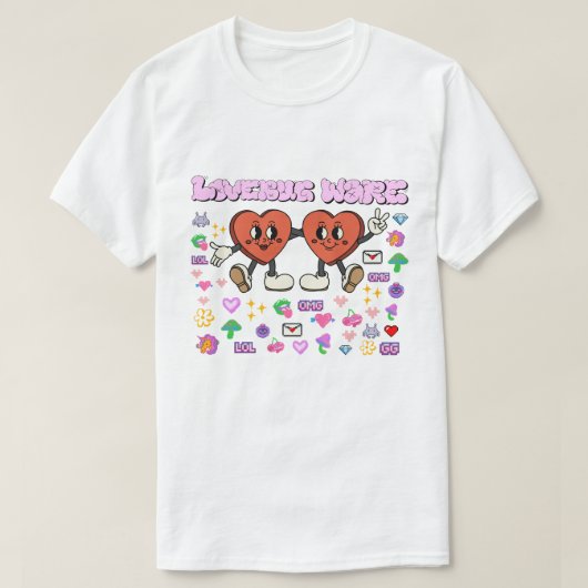 Mikitiez aangepaste valentijn grappige lovebug sof t-shirt (Design voorkant)