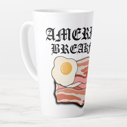 Mikitiez amerikaans ontbijt spek ei juli picknick latte mok (Linkerhoek)