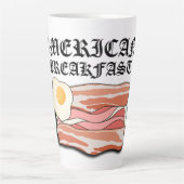 Mikitiez amerikaans ontbijt spek ei juli picknick latte mok (Voorkant)