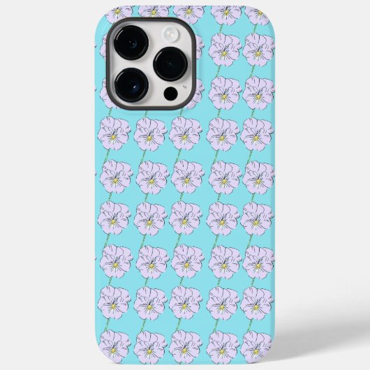 Mikitiez blauw klein wit bloemmotief Case-Mate iPhone case (Achterkant)