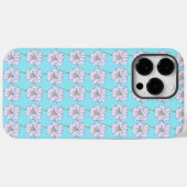 Mikitiez blauw klein wit bloemmotief Case-Mate iPhone case (Achterkant (horizontaal))