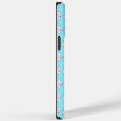 Mikitiez blauw klein wit bloemmotief Case-Mate iPhone case (Achterkant / Rechts)
