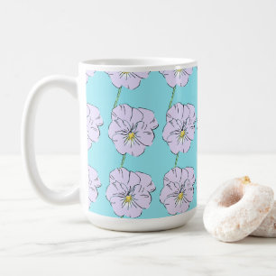 Mikitiez blauw klein wit bloemmotief koffiemok