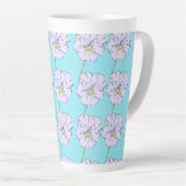 Mikitiez blauw klein wit bloemmotief latte mok (Rechterhoek)