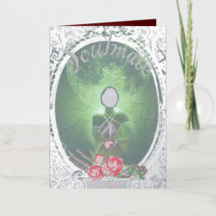 Mikitiez gotische halloween bruiloft zielsverwant folie wenskaart