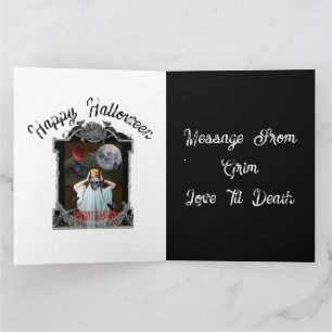 Mikitiez griezelige sfeer vintage gotische hallowe kaart