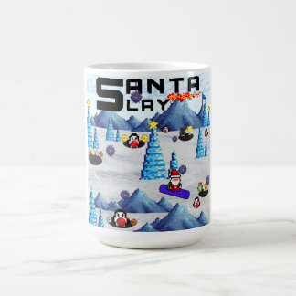 Mikitiez kerst santa snowboard crew pinguïn koffiemok