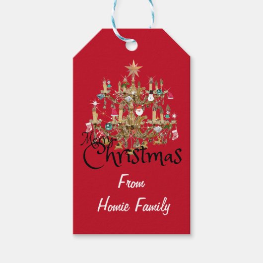 Mikitiez klassiek wit kerst licht jollyholly cadeaulabel (Voorkant)