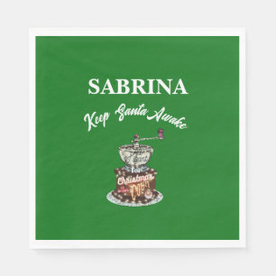 Mikitiez koffie kerst citaat schattige cafeïne servet