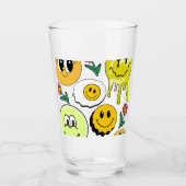 Mikitiez kussen smileyface geel tuin glas (Voorkant)