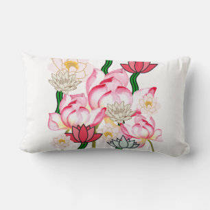 Mikitiez lotus rose jardin fleuri Jeter Oreiller