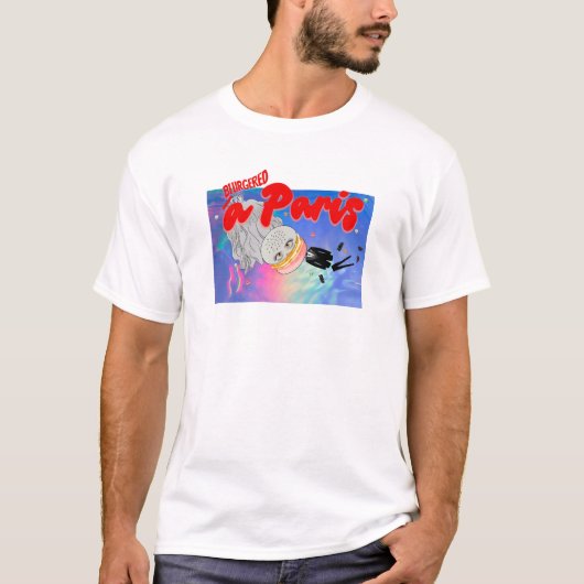 Mikitiez Paris France Macaron blur suit stropdas T T-shirt (Voorkant)