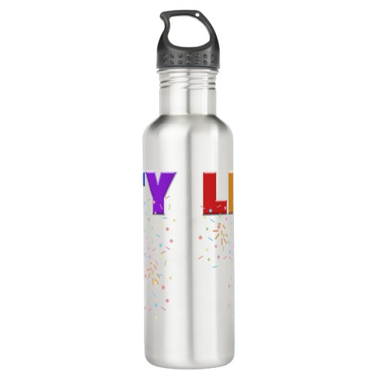 Mikitiez PE Olympische Spelen donut regenboog spor Waterfles (Achterkant)