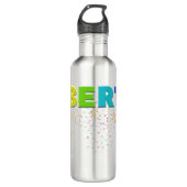 Mikitiez PE Olympische Spelen donut regenboog spor Waterfles (Voorkant)