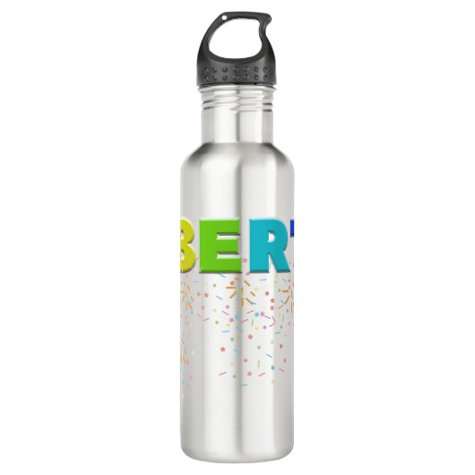 Mikitiez PE Olympische Spelen donut regenboog spor Waterfles (Voorkant)