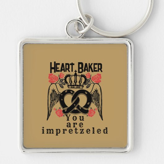 Mikitiez pretzel broodbakker koningin sleutelhanger (Voorkant)