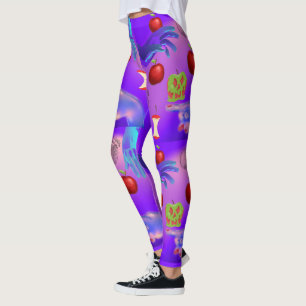 Mikitiez rode schedel giftige appel vegan zomer leggings