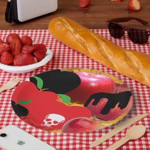 Mikitiez rode schedel giftige appel vegan zomer papieren bordje