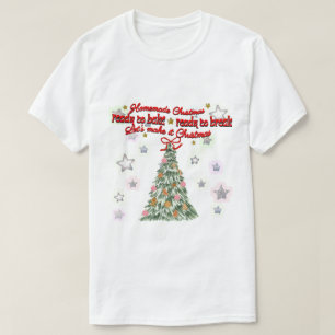 Mikitiez rustieke kerst vintage gezellig boerderij t-shirt