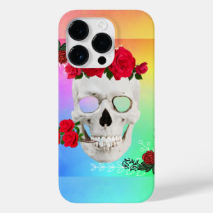 Mikitiez schedel roos barokkunst regenboog rots Case-Mate iPhone 14 pro hoesje