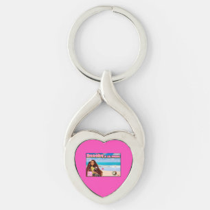Mikitiez Thailand kokosnoot strand lotus roze wit Sleutelhanger