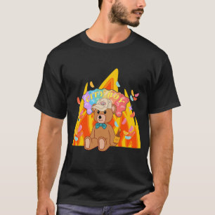 Mikitiez zomer teddybeer gelei rode wijn vuur t-shirt