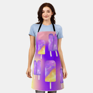 Mikitiez zomerregenboog paarse gouden ijsje schort