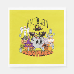 Mikitiez zwarte kat spooky halloween vibes ghouls servet