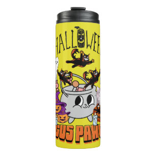 Mikitiez zwarte kat spooky halloween vibes ghouls thermosbeker