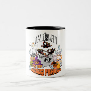 Mikitiez zwarte kat spooky halloween vibes ghouls tweekleurige koffiemok