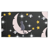 Mikitiez zwarte kat vleermuis halloween herfst win kussensloop (Voorkant-Links)