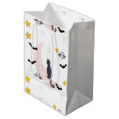 Mikitiez zwarte kat vleermuis halloween herfst win medium cadeauzakje (Voorkant Gekanteld)