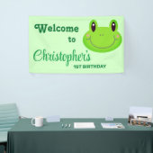 Mikker verjaardagsfeest Amphibian green topic Welk Spandoek (Beurs)