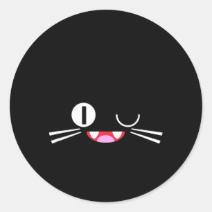 Miko Kuta Neko Kat Kosplay Glitch Videospel Techs Ronde Sticker